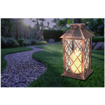 BERGE Záhradný lampáš LED solárny lampáš medený 2V 35MA