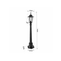 BERGE Záhradná lampa Stĺp Lampáš LED E27 105cm