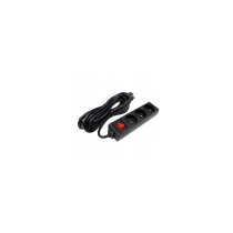 ECOLIGHT Elektrický predlžovací kábel, 3 zásuvky, 5 m, čierny s vypínačom, ČIERNY 3x1,5 mm