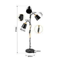 BERGE Stojacia lampa čierna 3xE27