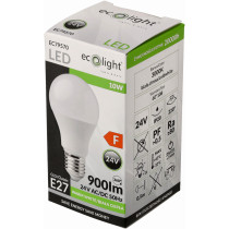 ECOLIGHT LED žiarovka E27 10W 24V - teplá biela