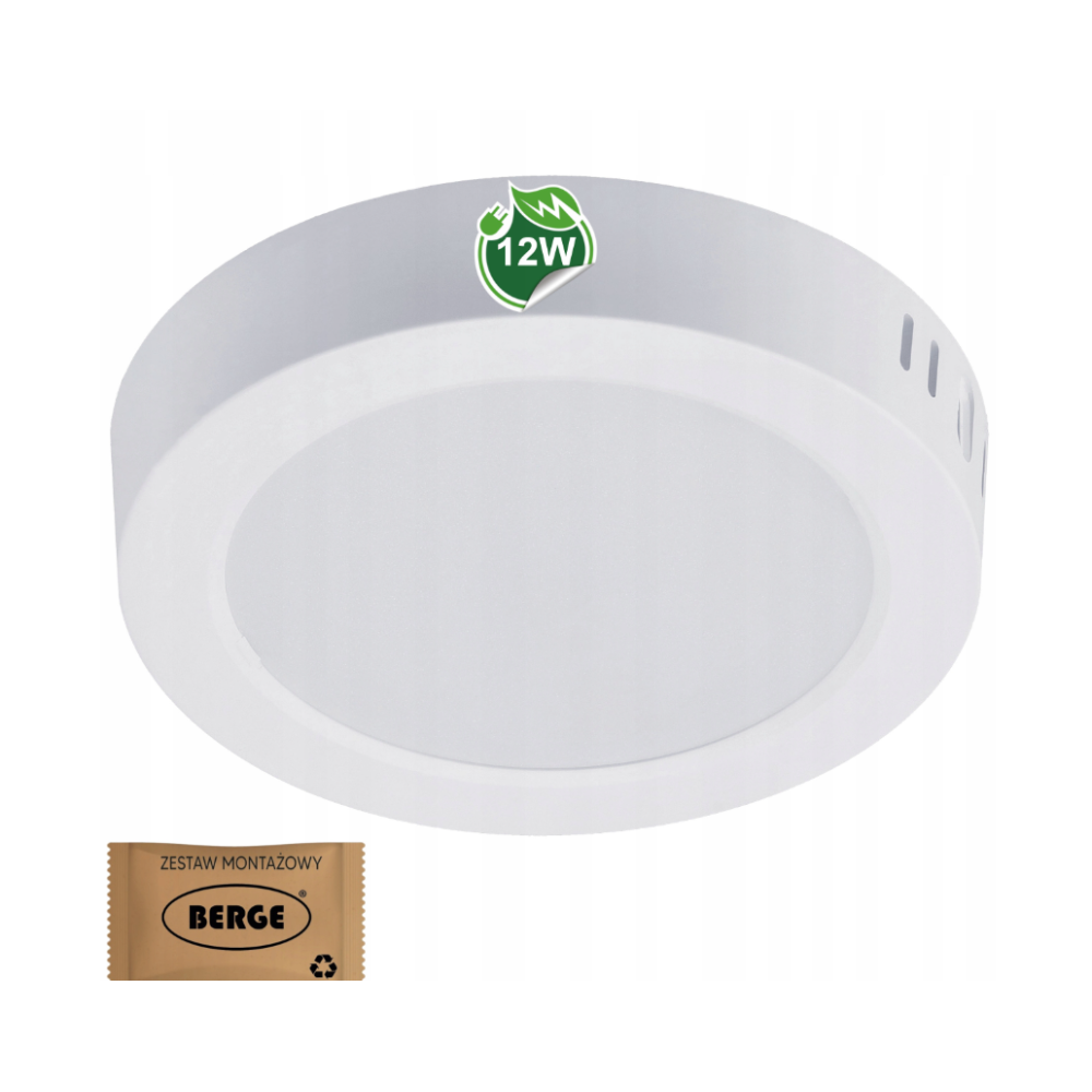 BERGE Prisadený okrúhly LED panel 12W - 1320lm - neutrálna farba
