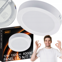 BERGE Prisadený okrúhly LED panel 12W - 1320lm - neutrálna farba