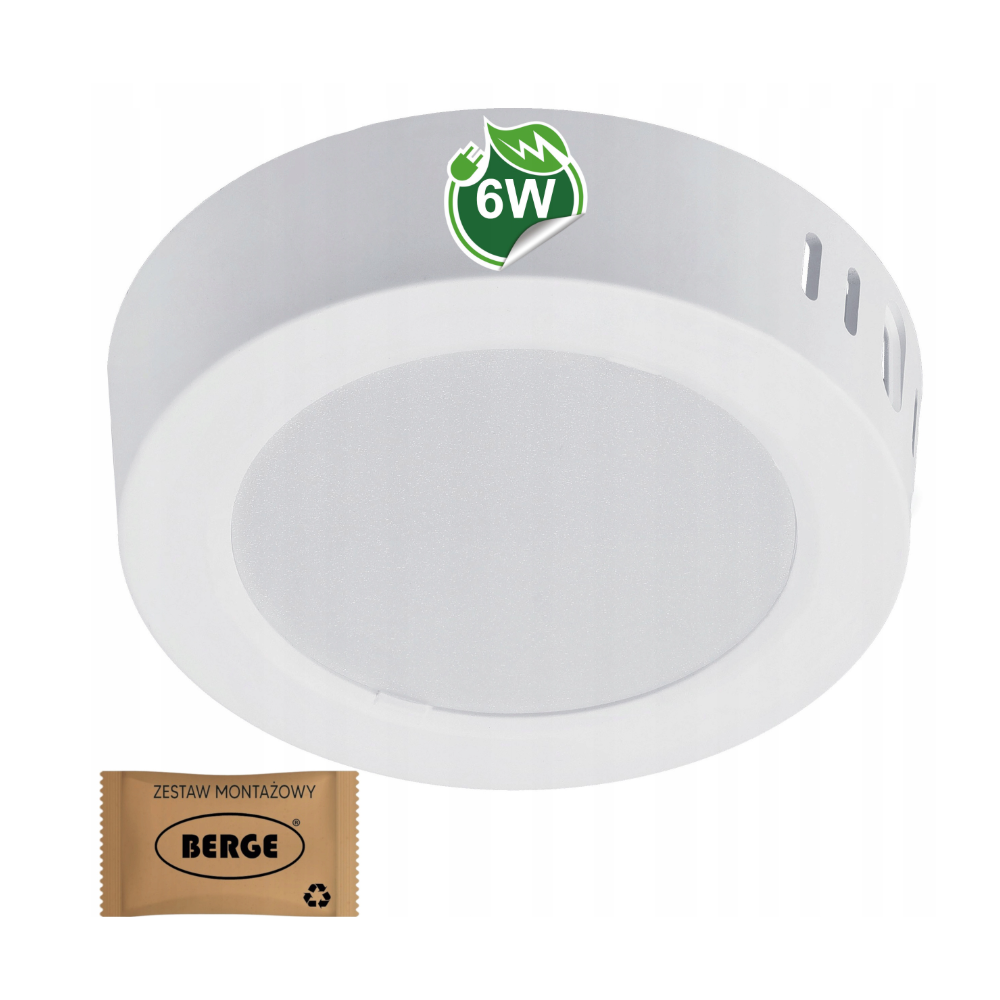 BERGE Prisadený okrúhly LED panel 6W - 660lm - neutrálna farba