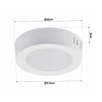 BERGE Prisadený okrúhly LED panel 6W - 660lm - neutrálna farba
