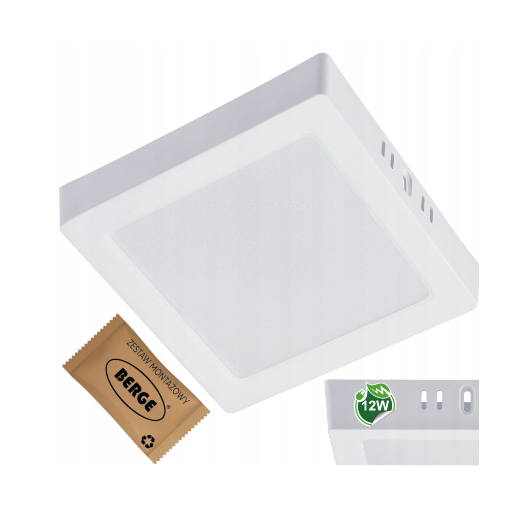BERGE Prisadený štvorcový LED panel 12W - 1320lm - neutrálna farba