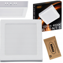 BERGE Prisadený štvorcový LED panel 12W - 1320lm - neutrálna farba
