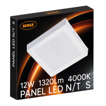 BERGE Prisadený štvorcový LED panel 12W - 1320lm - neutrálna farba