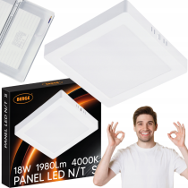 BERGE Prisadený štvorcový LED panel 18W - 1980lm - neutrálna farba