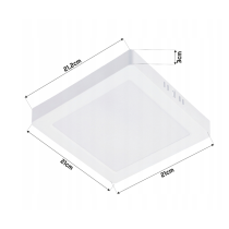 BERGE Prisadený štvorcový LED panel 18W - 1980lm - neutrálna farba