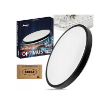 BERGE Stropný okrúhly LED panel - 24W - 1920lm - čierny - neutrálna biela