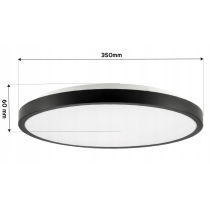 BERGE Stropný okrúhly LED panel - 24W - 1920lm - čierny - neutrálna biela