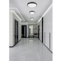 BERGE Stropný okrúhly LED panel - 24W - 1920lm - čierny - neutrálna biela