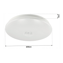 BERGE Stropný panel LED 24W CLIO, okrúhly, s pohybovým a súmrakovým senzorom