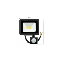 BERGE Halogénový / LED svetlomet 20W NW 4500K - 1800lm - so senzorom pohybu a súmraku IP65