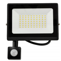 BERGE LED reflektor IP65 - 50W - 4500lm s pohybovým a súmrakovým senzorom - neutrálna biela