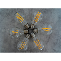 LED žiarovka - E27 - G45 - 4W - 340Lm - filament - teplá biela