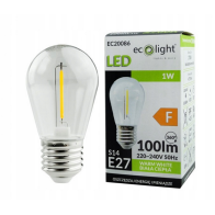 ECOLIGHT LED žiarovka E27 - S14 - 1W - 100lm - teplá biela
