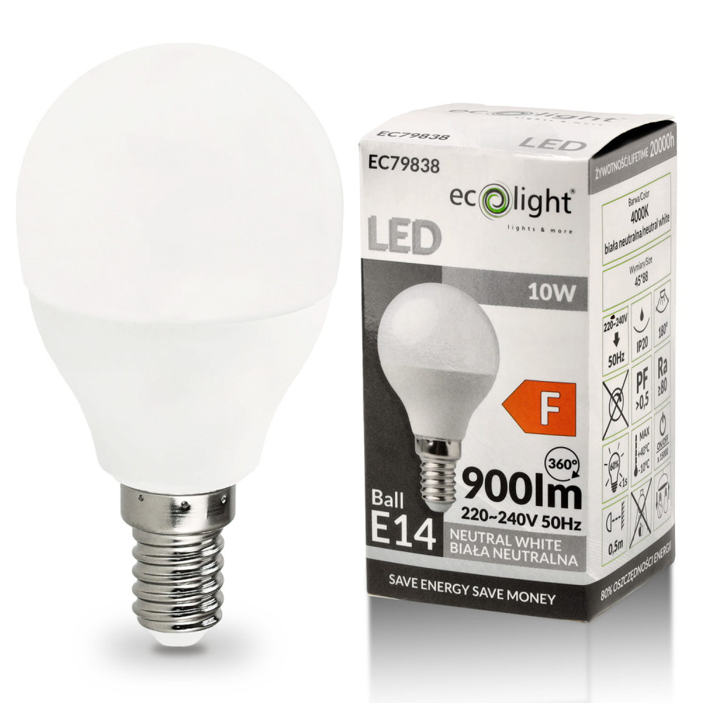 BERGE LED žiarovka G45 - E14 - 10W - neutrálna biela