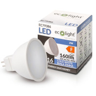 ECOLIGHT LED žiarovka MR16 12V 2W studená biela