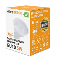 BERGE LED žiarovka - GU10 - 5W - 440Lm - teplá biela