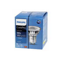LED žiarovka Philips GU10 - 4,6 W - 390 Lm 36 ° - studená biela - CorePro Premium