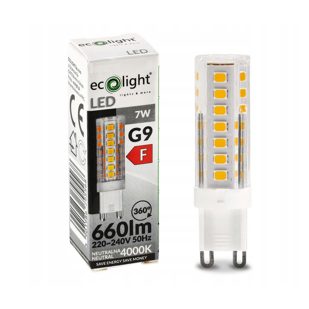 ECOLIGHT LED žiarovka G9 7W neutrálna biela