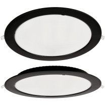 BERGE Okrúhly LED panel zapustený - čierny - 24W - PC - neutrálna biela