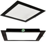 BERGE Štvorcový LED panel zapustený čierny - 24W - PC - neutrálna biela