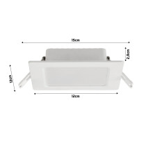 BERGE Štvorcový LED panel biely - zapustený - 6W - PC - neutrálna biela