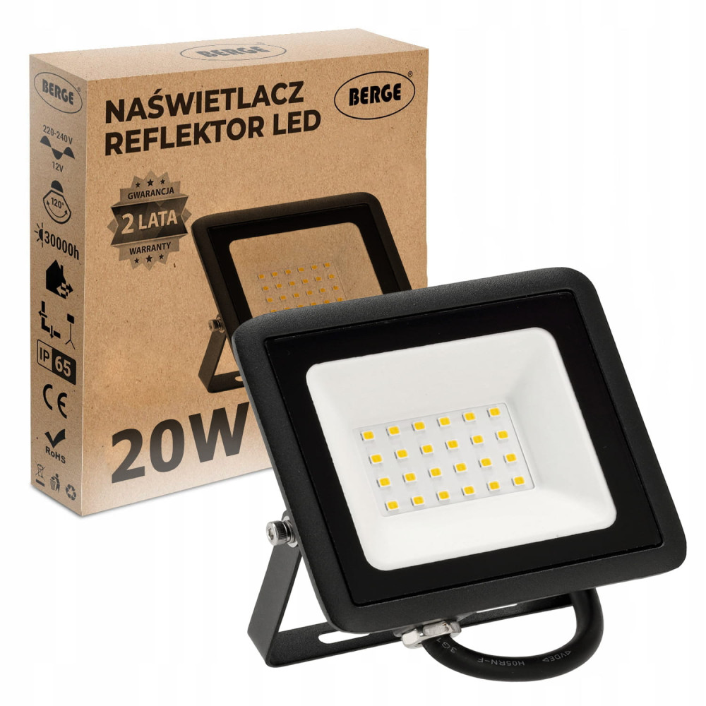 LED reflektor 20W IP65 PREMIUM - studená biela