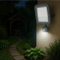 BERGE LED reflektor ODYN s pohybovým senzorom 30W - 2700lm - 4000K - IP66