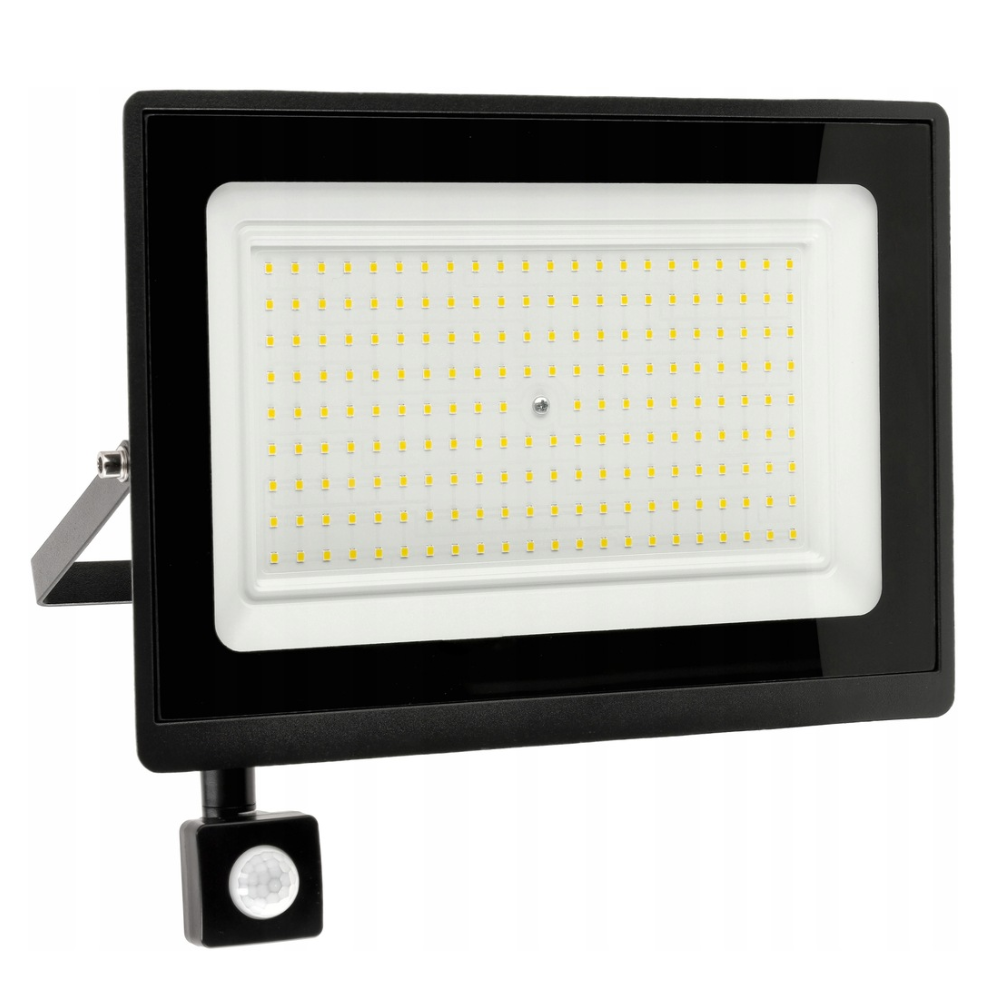 BERGE LED reflektor IP65 - 150W - 13500lm s pohybovým a súmrakovým senzorom - studená biela