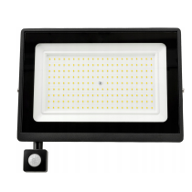 BERGE LED reflektor IP65 - 150W - 13500lm s pohybovým a súmrakovým senzorom - studená biela
