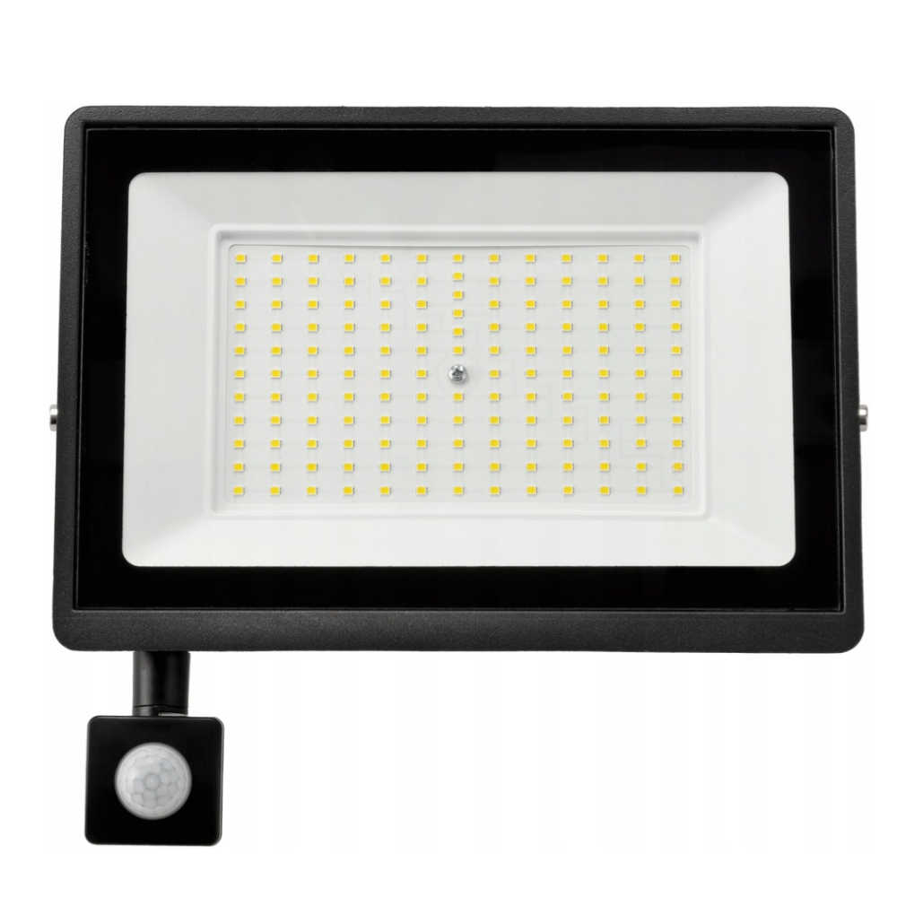 BERGE LED reflektor IP65 - 200W - 18000lm s pohybovým a súmrakovým senzorom - studená farba