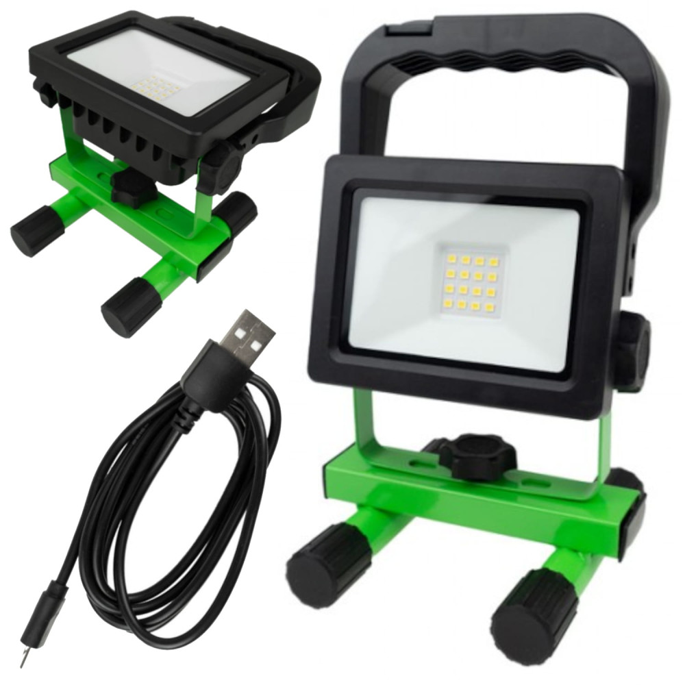 ECOLIGHT Prenosný 10W LED reflektor s batériou