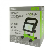 ECOLIGHT Prenosný 10W LED reflektor s batériou