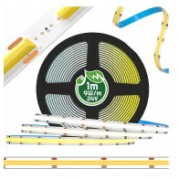 ECOLIGHT LED pásik 24V COB 9W/m 480LED 1m 8mm studená farba CW