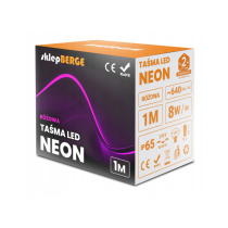 ECOLIGHT LED pásik NEON - 230V - 1m - 8W/m - IP68 - vodotesný - ružová