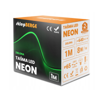 ECOLIGHT LED pásik NEON - 230V - 1m - 8W/m - IP68 - vodotesný - zelená