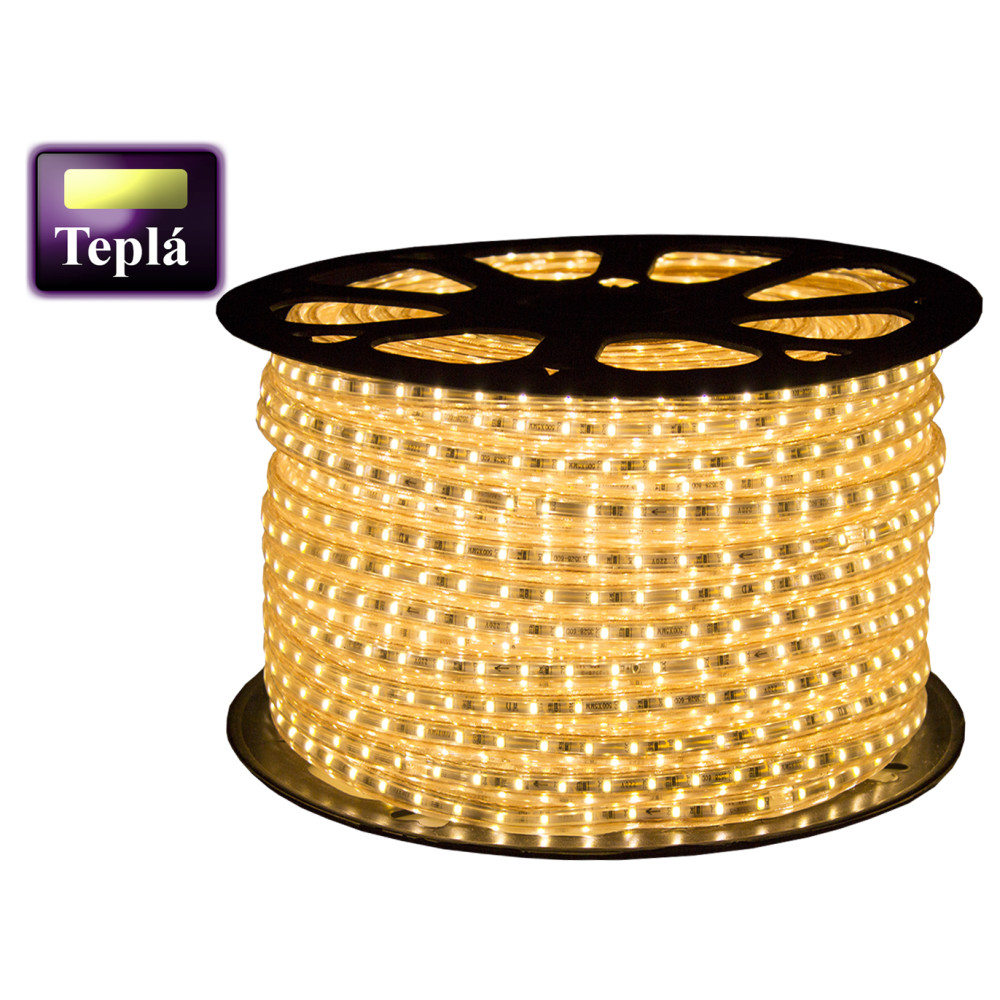 ECOLIGHT LED pásik - 230V - SMD 2835 - 1m - 60LED/m- 6W/m - 380Lm - IP68 - teplá biela - 10mm