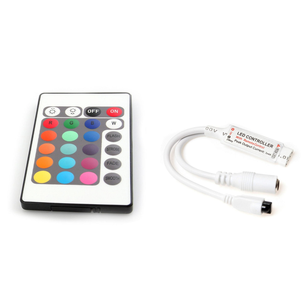 ECOLIGHT Diaľkový IR ovládač k RGB LED pásiku - 24 tlačidiel