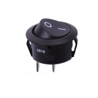 Zápustný vypínač okrúhly čierny