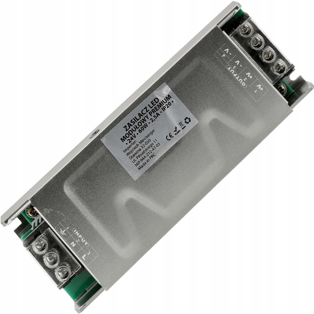 BERGE Prémiový modulárny LED zdroj 24V - 60W - 2,5A - IP20