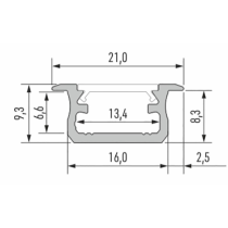 Led-Labs LED profil LUMINES typ B strieborný elox 2,02m