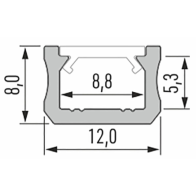 Led-Labs LED profil LUMINES typ X čierny elox 2,02m