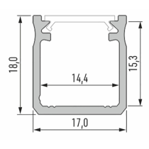 Led-Labs LED profil LUMINES typ Y strieborný elox 2,02m