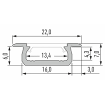 Led-Labs LED profil LUMINES typ Z biely lakovaný 2,02m