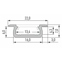 Led-Labs LED profil LUMINES typ Z čierny elox 1m