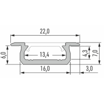 Led-Labs LED profil LUMINES typ Z strieborný elox 2,02m
